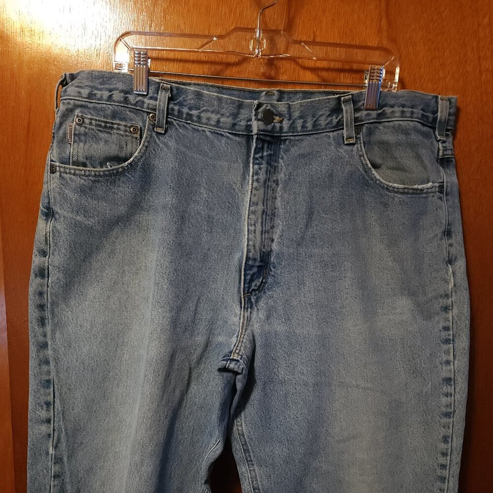 Men's 42x32 Carhartt B17 8TW Tapered Leg Relaxed Fit Demin Blue Jeans